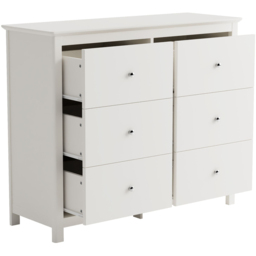 Core Products Nairn 6 Drawer White Wide Chest of Drawers - thumbnail 3