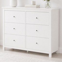 Core Products Nairn 6 Drawer White Wide Chest of Drawers - thumbnail 1