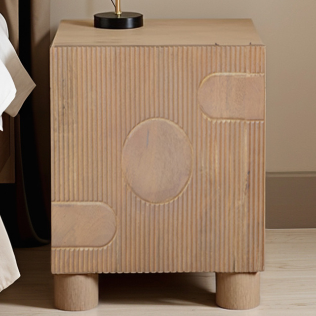 IH Design Ajmer Single Door Solid Wood Bedside Table - image 1