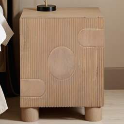 IH Design Ajmer Single Door Solid Wood Bedside Table