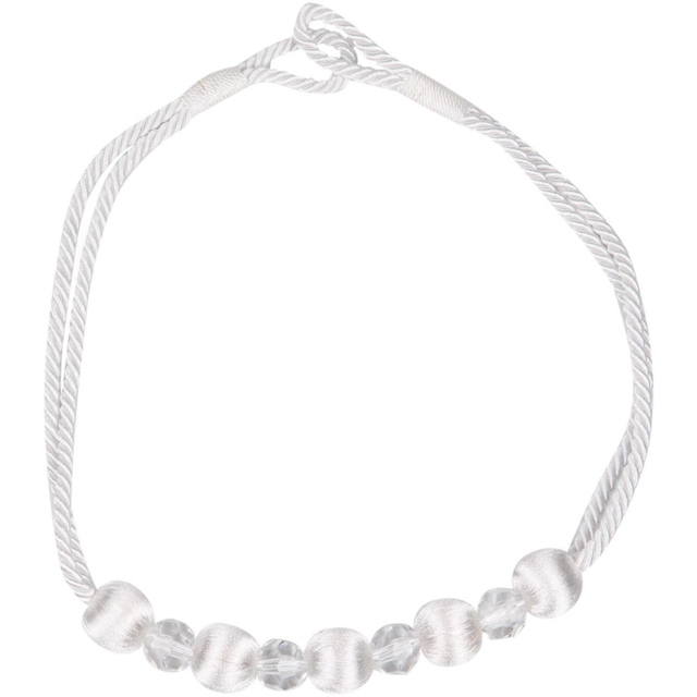 Ivory Bead Covered Yarn Tieback - image 1