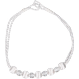 Ivory Bead Covered Yarn Tieback - thumbnail 1