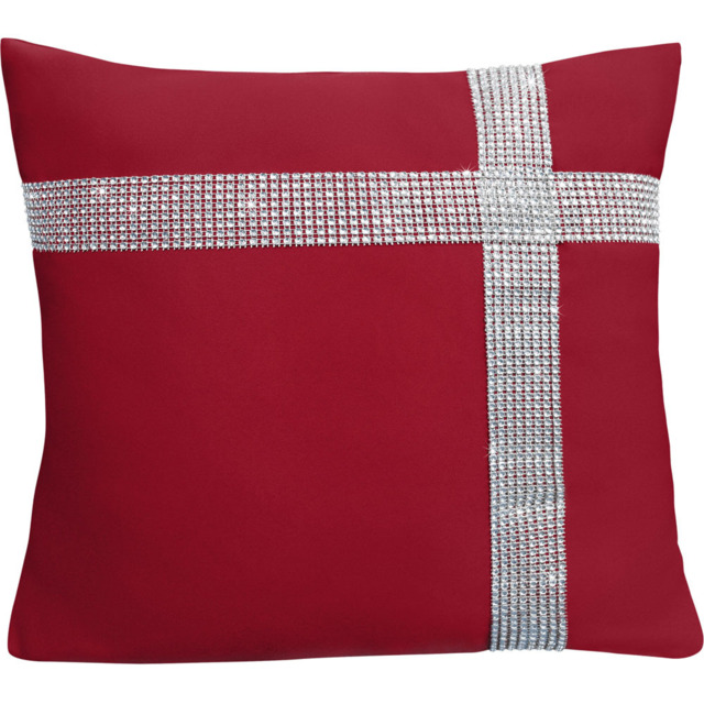 Velosso Red Diamante Cross Filled Cushion 43 x 43cm 2 Pack - image 1