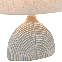 Acacia Home 30cm Cream Cement Table Lamp with Beige Fabric Shade - thumbnail 3