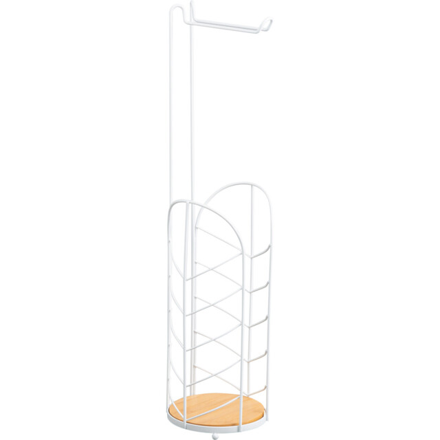 Bathstore Leaf Bamboo Toilet Roll Holder White