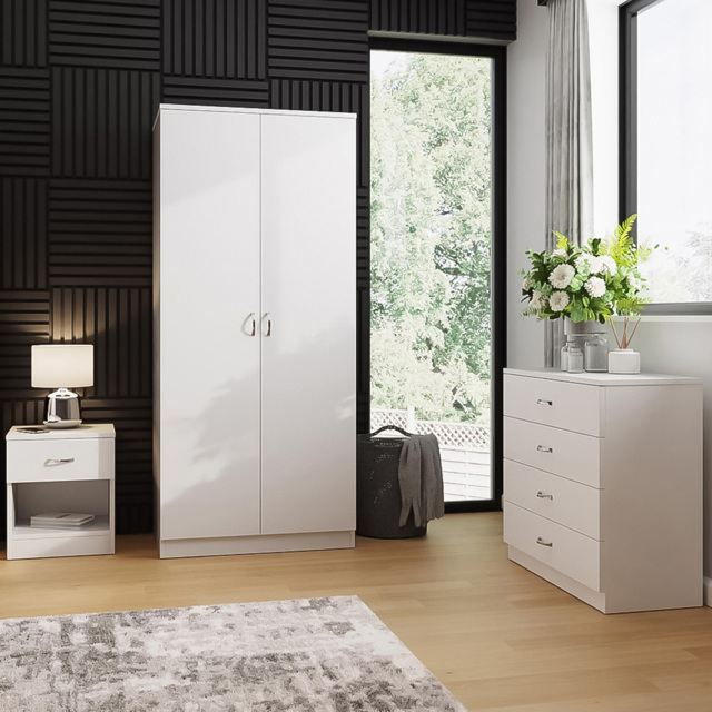 FWStyle Promo 3 Piece White Modern Bedroom Furniture Set - image 1