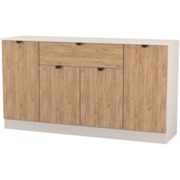 Crowndale Bora 4 Door Single Drawer Gold Craft Oak and Kashmir Wide Sideboard Ready Assembled - thumbnail 4