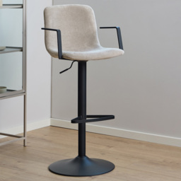 Florence Pablo Beige Swivel Adjustable Height Bar Stool 2 Pack - thumbnail 1