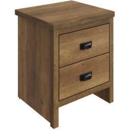 GFW Boston 2 Drawer Knotty Oak Bedside Table - thumbnail 3