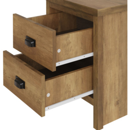 GFW Boston 2 Drawer Knotty Oak Bedside Table - thumbnail 4
