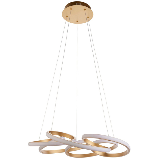 Merano Forli Satin Gold Paint and White Pendant Ceiling Lamp - image 1