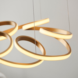 Merano Forli Satin Gold Paint and White Pendant Ceiling Lamp - thumbnail 4