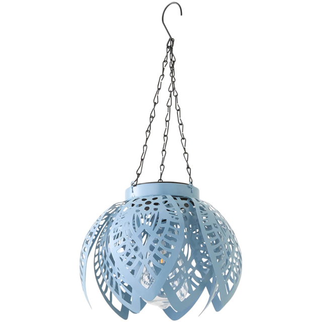 ValueLights Artichoke Powder Blue Solar Powered LED Hanging Outdoor Lantern Light - image 1
