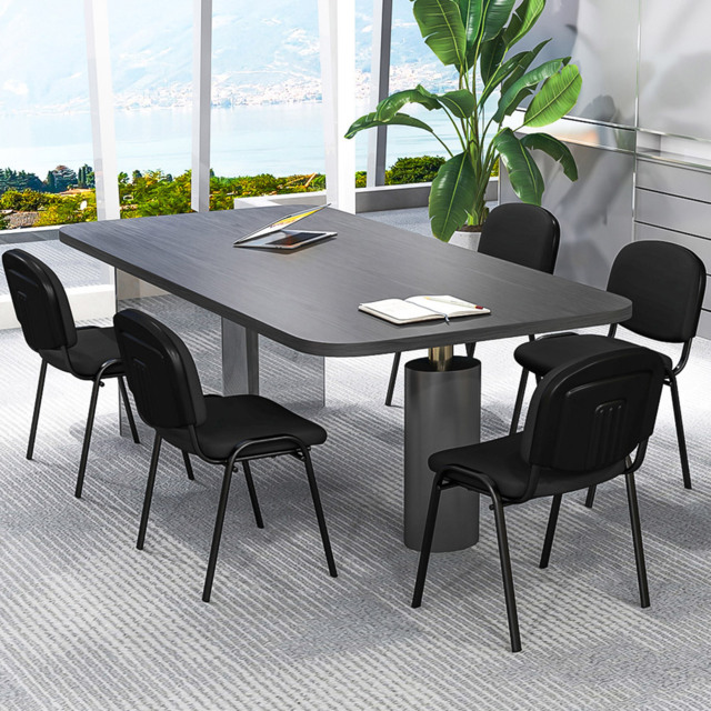 Costway Black Stackable Upholstered Armless Mesh Chair 2 Pack - image 1