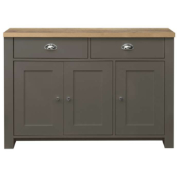 Birlea Highgate 3 Door 2 Drawer Dark Grey and Oak Sideboard - thumbnail 3