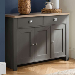 Birlea Highgate 3 Door 2 Drawer Dark Grey and Oak Sideboard