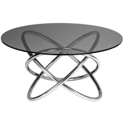 Premier Housewares Cassy Smoked Glass Top End Table - thumbnail 2