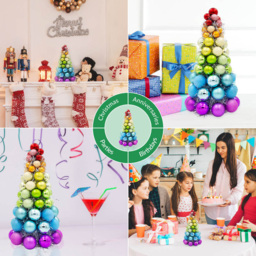 The Christmas Workshop Multicolour Rainbow Bauble Table Tree 1.5ft - thumbnail 4