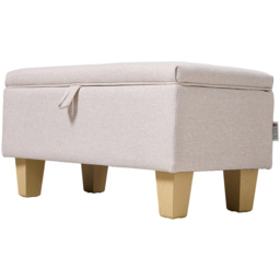 Living and Home 2 in 1 Linen Upholstered Ottoman Footstool - thumbnail 2