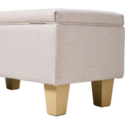 Living and Home 2 in 1 Linen Upholstered Ottoman Footstool - thumbnail 4