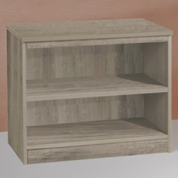 R White Cabinets Grey 2 Shelf Wide Bookcase