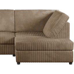 Luxor 4 Seater Coffee Jumbo Cord Right Hand L Shaped Corner Sofa with Full Back - thumbnail 3