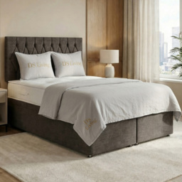 DS Living Diamond Grey King Size Upholstered Divan Bed