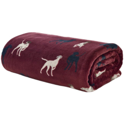 Deyongs Hounds Burgundy Throw 140 x 180cm - thumbnail 1
