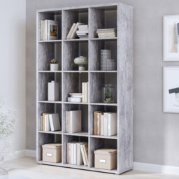 Florence Mauro Multi Shelf Concrete Grey Bookshelf