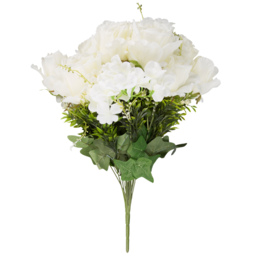 White Rose Hydrangea Artificial Flower Bunch