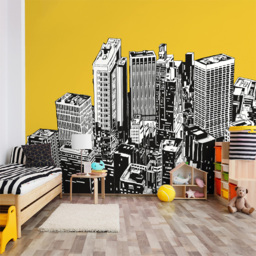 Origin Murals Urban City Skyscrapers Gold Wall Mural