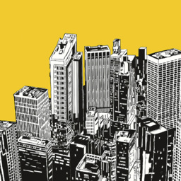 Origin Murals Urban City Skyscrapers Gold Wall Mural - thumbnail 2