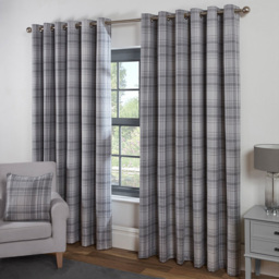 Divante Hatfield Check Grey Blackout Curtains 229 x 229cm