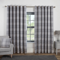 Divante Hatfield Check Grey Blackout Curtains 229 x 229cm - thumbnail 2