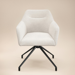 SOLACE+CO Isla Cream Chenille Swivel Dining Chair Set of 2 - thumbnail 2