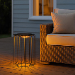 Lighting Collection IP44 Avery Frame Solar LED Outdoor Post - thumbnail 2