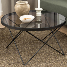 Florence Cuxton Black Smoked Glass Top Coffee Table
