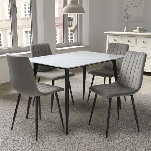 Monaco 4 Seater Dining Table White - image 1