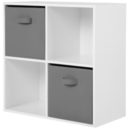 Jane 4 Shelf White Cube Storage Unit with Basket - thumbnail 4