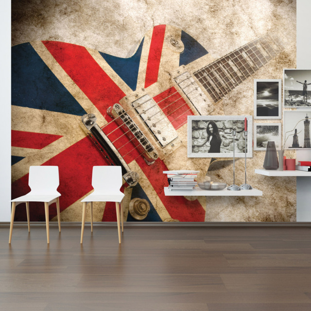 Origin Murals Rock Guitar Brown Wall Mural - image 1