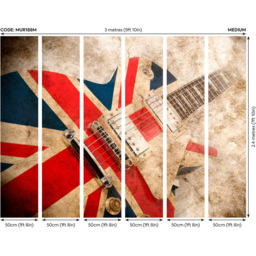 Origin Murals Rock Guitar Brown Wall Mural - thumbnail 3