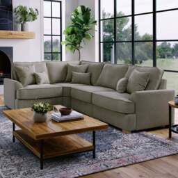 Alba City 5 Seater Fossil Fabric Right Hand Corner Sofa