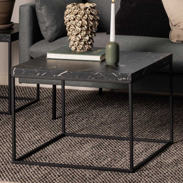 Florence Barossa Black Marble Marquina Top Side Table - image 1