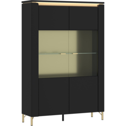Furniture To Go Genoa Vitrin 2 Door Black Cabinet - thumbnail 2