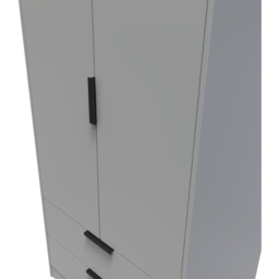 Crowndale Diego 2 Door 2 Drawer Dusk Grey Tall Wardrobe Ready Assembled - thumbnail 4
