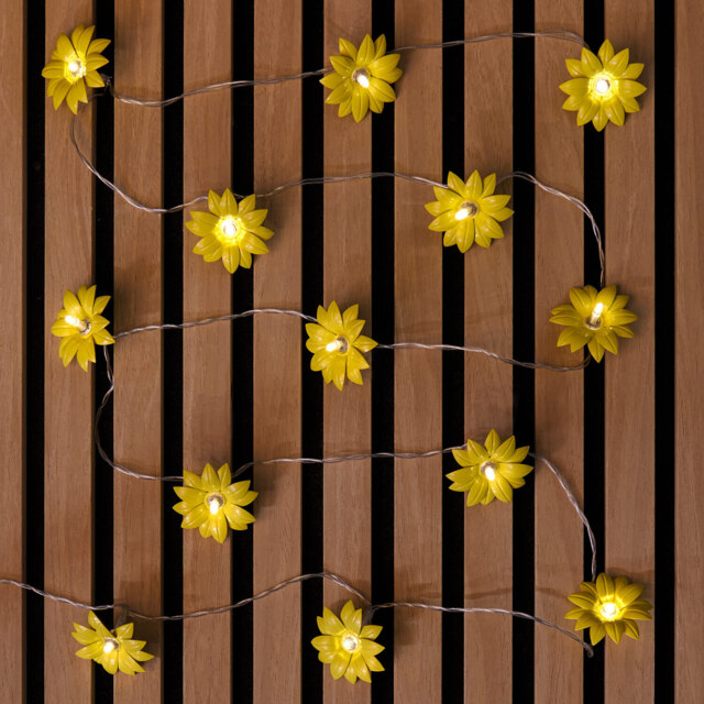 Solar Sunflower String Light Yellow - image 1