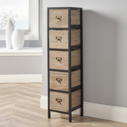 Home Source Derwent 5 Drawer Solid Wood Chest of Drawers - thumbnail 1