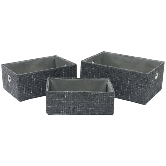 JVL Shadow Rectangular Fabric Storage Baskets 3 Pack - image 1