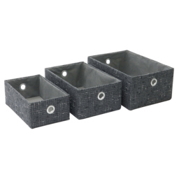 JVL Shadow Rectangular Fabric Storage Baskets 3 Pack - thumbnail 3