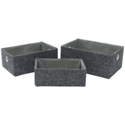 JVL Shadow Rectangular Fabric Storage Baskets 3 Pack